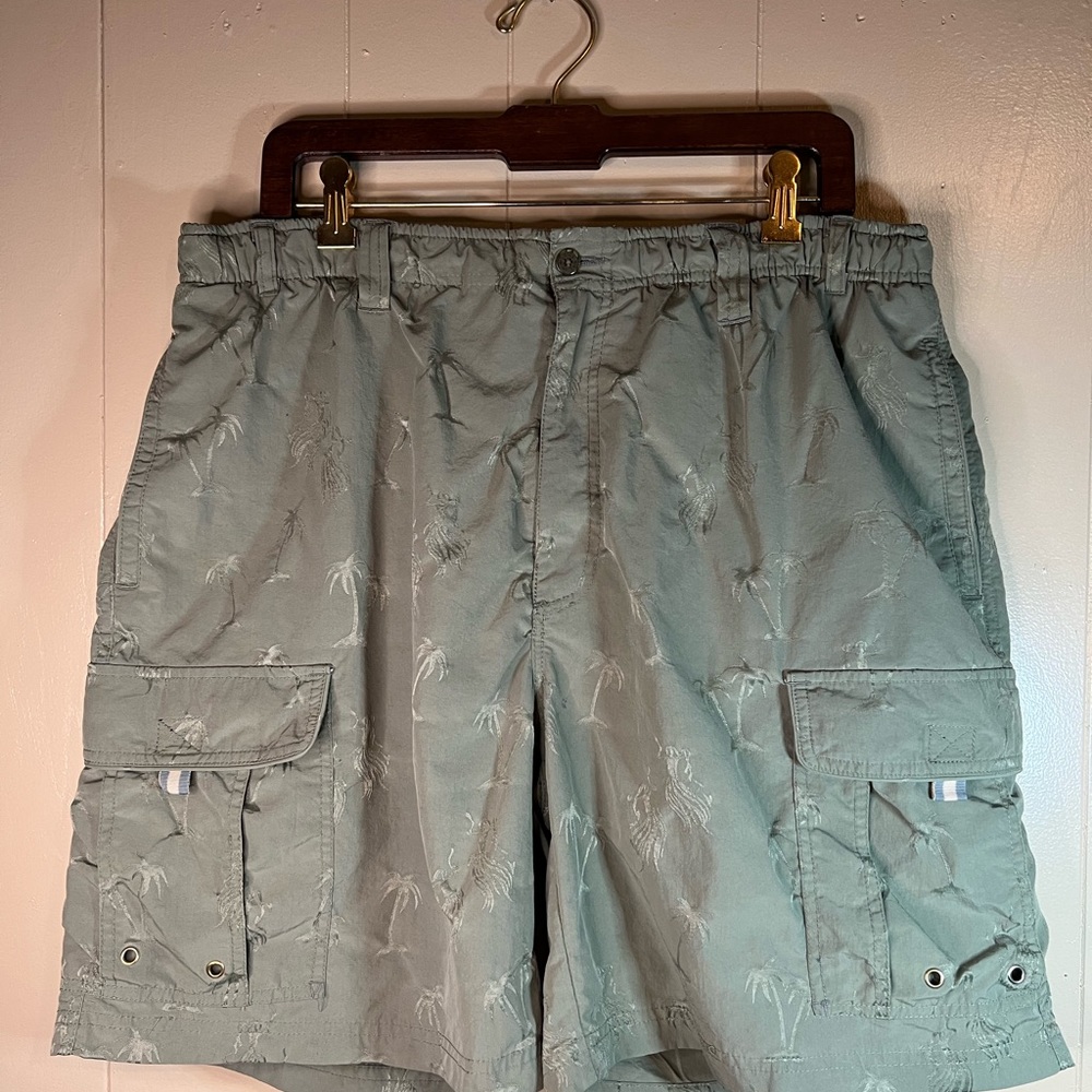 Big Dogs Olive Swim Shorts With Palm Trees